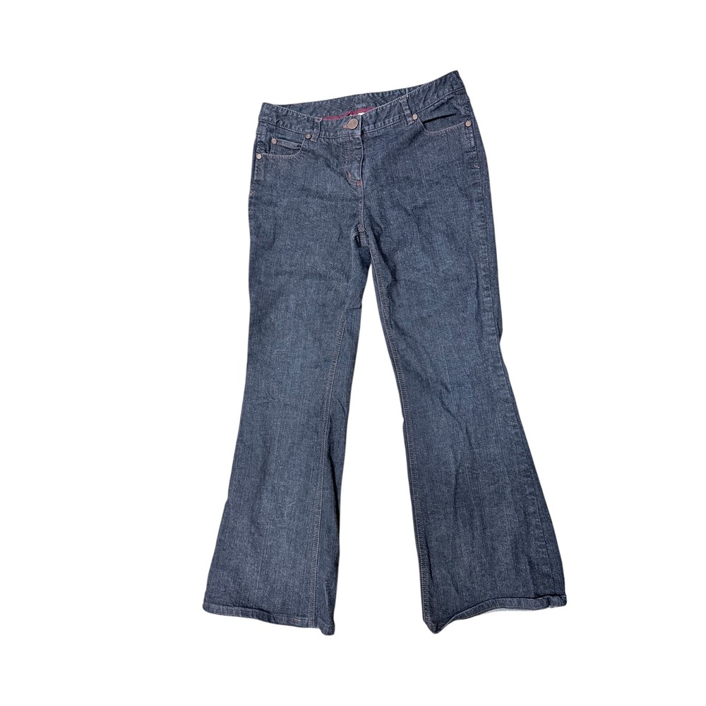 Classiques Entier Jeans Women 10 Petite Flare Dark Wash Stretch Cotton Denim